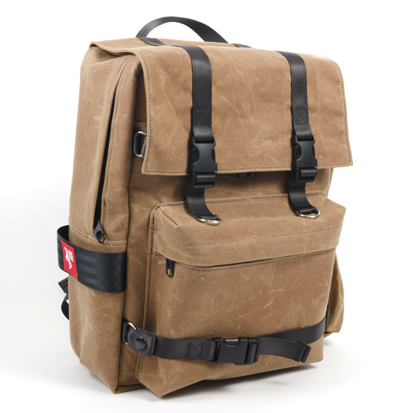 canvas leather backpack rucksack Fabric Horse | Rucksack Luxe Backpack - Cognac